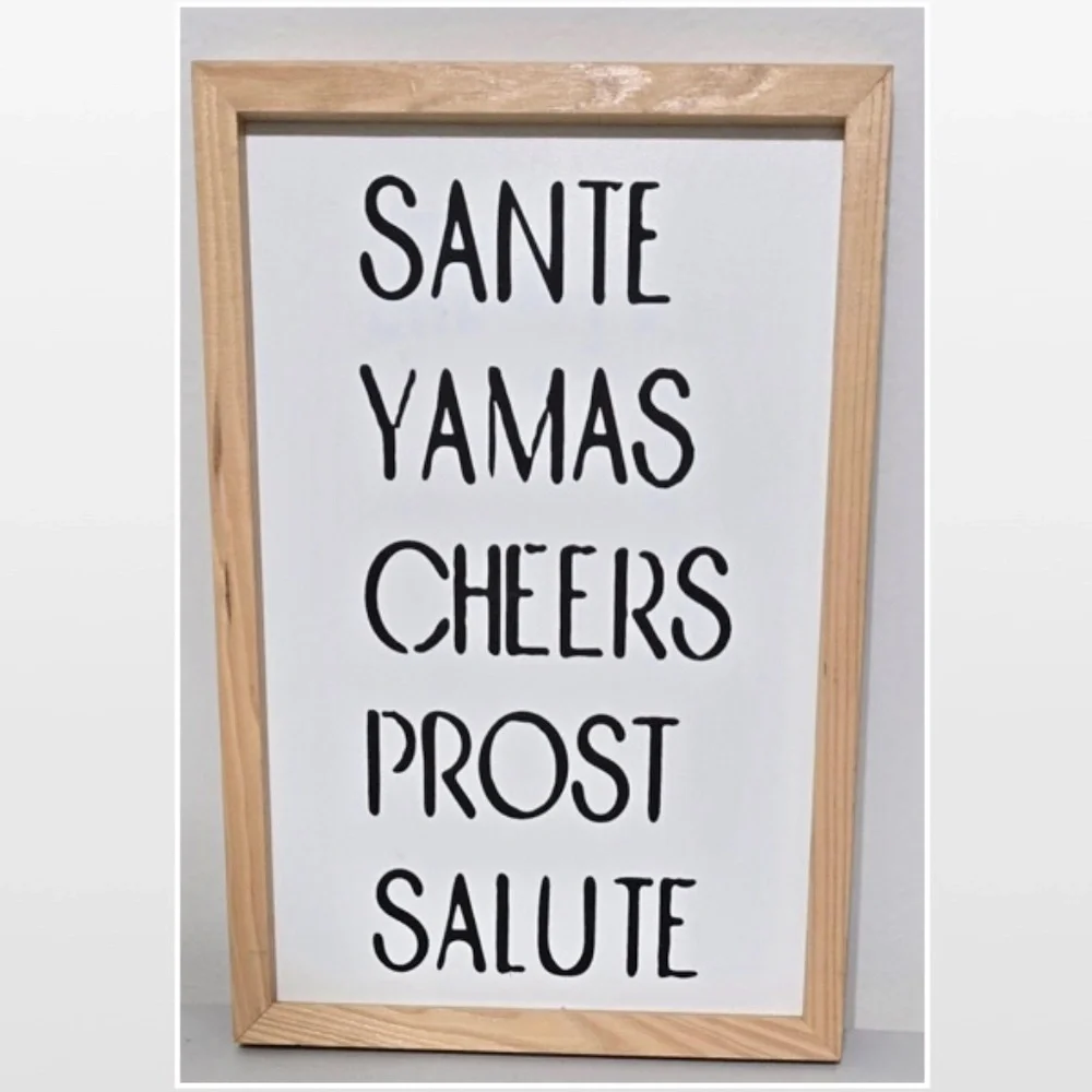 New Room & Retreat Cheers Wood Word Art Sign Wall Décor Bar Wine Theme